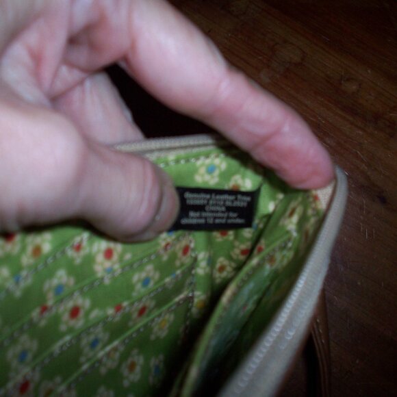 FOSSIL "Vintage" Coated Canvas Leather Trim Zip Around Wallet Mod Wristlet Pouch - Picture 5 of 6